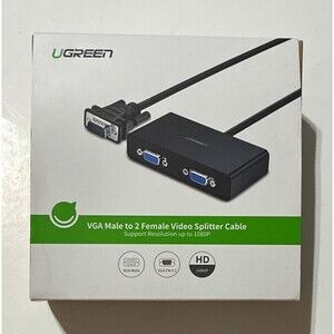 UGREEN 20918 VGA Male to Dual Female Splitter Cable 1x2 3ft Open Box
